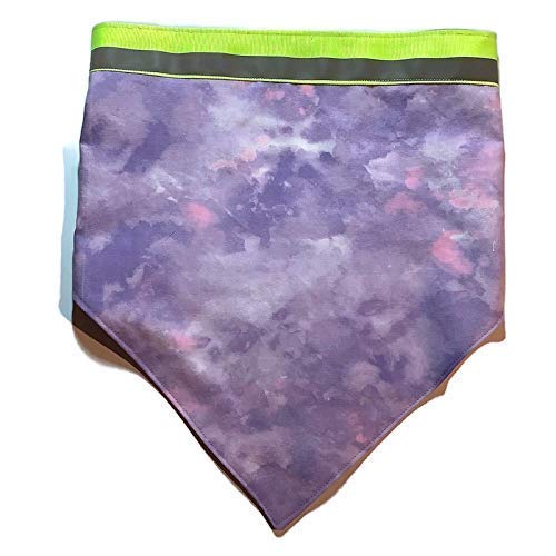 Reversible Purple Puppy Dog Bandana, Purple Pink Sky Clouds Abstract Lilac, Adjustable Fit, Hook and Loop Snap-On, Personalized Premium Durable Fabric 2 layer 100% Cotton Reflective, Made in the USA
