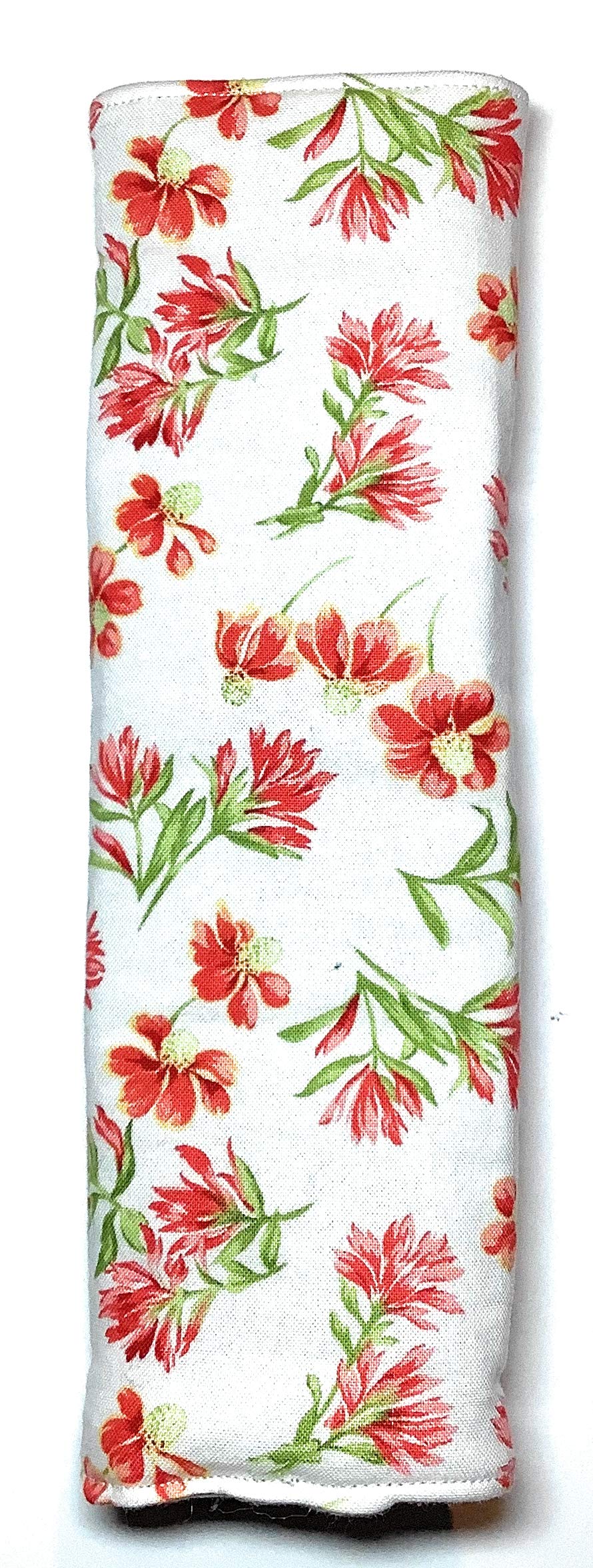 Red White Indian Paintbrush Wildflower Universal Car SUV Auto Seat Belt Cover, Cushions Safety Seatbelt Shoulder Strap Harness, Padded Soft 100% Cotton, Comfortable Driving, Washable Adult Floral Stem