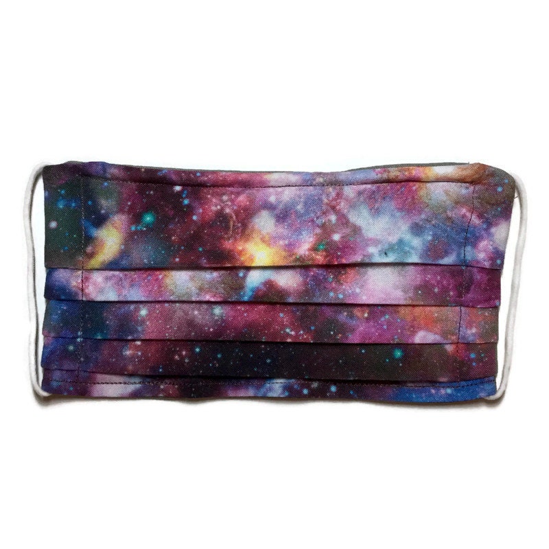 Super nova big bang galaxy star Washable Filter Pocket 100% Cotton Mask Made USA 3 Triple Layer Face Mask Head elastic Fabric Tie Nose Wire
