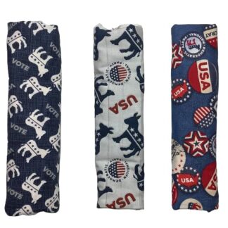 Custom Vote Blue DNC Donkey Car Seatbelt Cover, Made in USA, 100% Cotton Washable Padded Soft Quilted, Comfortable Driving Seat Belt Shoulder Strap Cushion Neck Pad