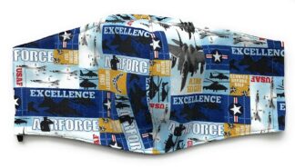XL XXL Fitted US Navy Face Mask, Veteran Military Carrier Destroyer Ship Sailor, 100% Cotton 3 Layer, Filter Pocket Nose Wire Adjustable Head Elastic Ear Tie, Washable USA Made Adult Unisex Man Woman