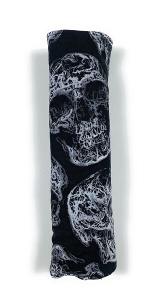 Black Gray Grey Skull Skeleton Universal Car SUV Auto Seat Belt Cover, Cushions Safety Seatbelt Shoulder Strap Harness, Padded Soft Quilted 100% Cotton, Comfortable Driving, USA Washable Adult Child