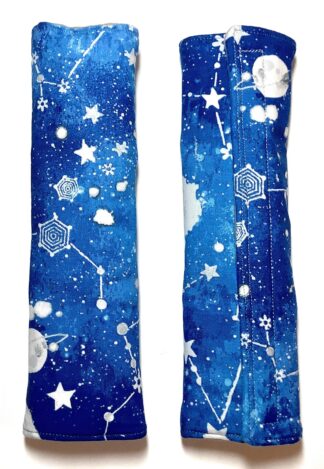 Set of 2 Universal Car Seat Belt Cover, Blue Moon White Dreamcatcher Saturn Star, Truck SUV Cushion Seatbelt Shoulder Strap, Soft Comfortable Driving Protection, Plush Padded 100% Cotton Adult Child