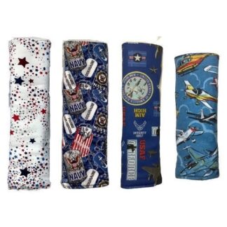 Military Seatbelt Cover, US Soldier Pilot Sailor Veteran, Car Plane Ship, Patriotic USA, Soft Padded Cotton, Snap Shoulder Pad, Neck Strap