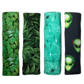 Hemp Seatbelt Cover, Green Blue Leaf Money, Padded Purse Shoulder Strap, Smoking 420 Gift, Soft Cotton Neck Pad, Snap Car Belt Cushion Pad